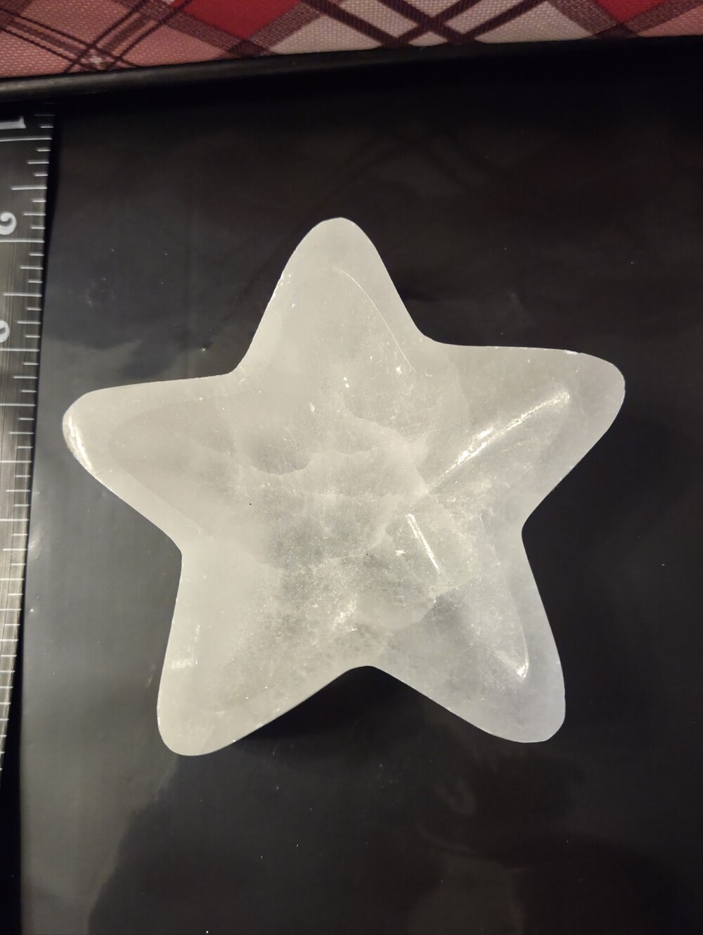 Carved Selenite Star Bowl Crystal Dish Altar Tray Metaphysical Decor